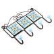 Turquoise And Yellow Tiny Flower Tiles Hooks